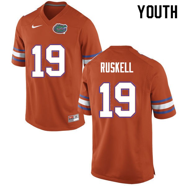 Youth #19 Jack Ruskell Florida Gators College Football Jerseys Orange